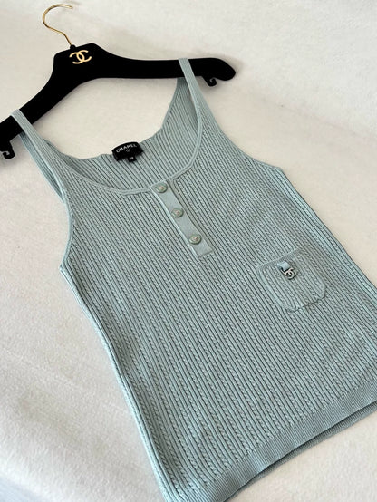 Chanel 22P Mint Green Knit top