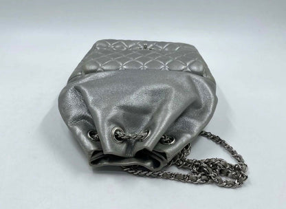 Chanel 2015-2016 Lambskin Quilted Seoul Metallic Small Backpack with Silver Hardware