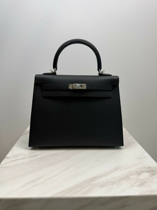 Hermès Kelly 25 Black Epsom PHW G 2026