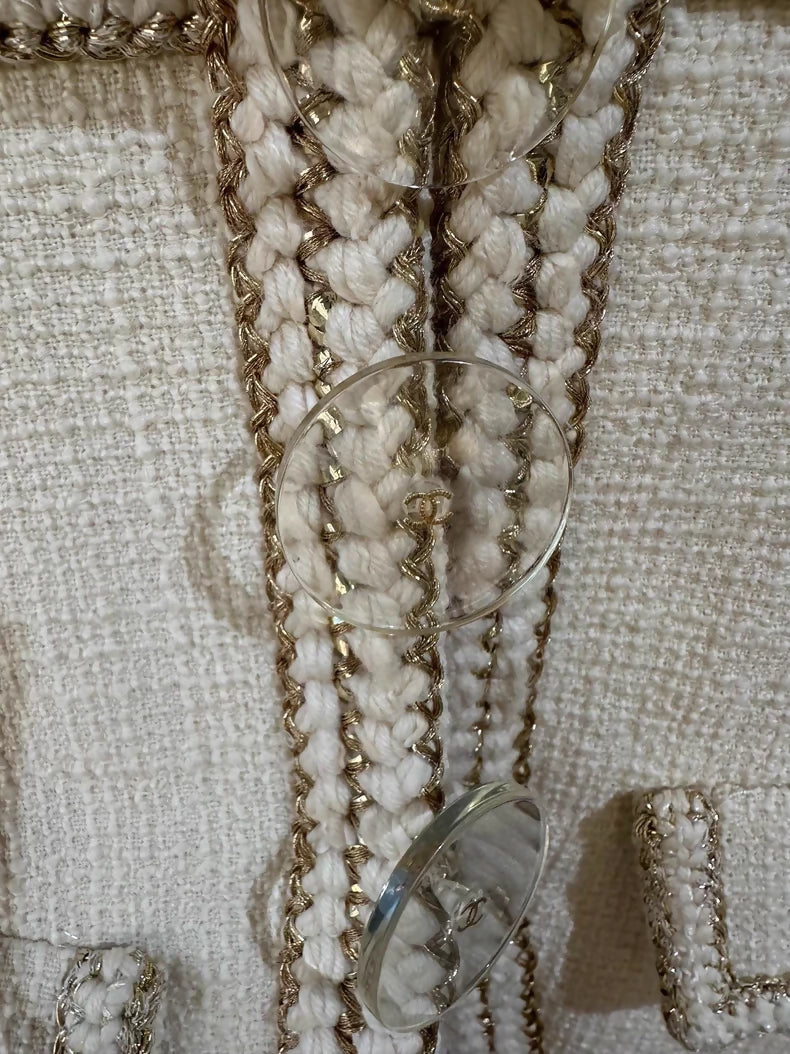 Chanel 17A ecru tweed jacket