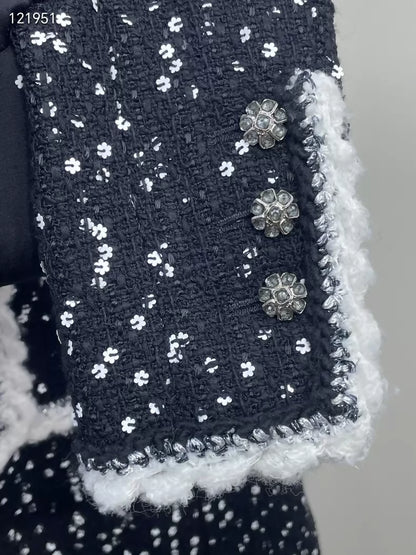 Chanel 23K black sequined tweed dress