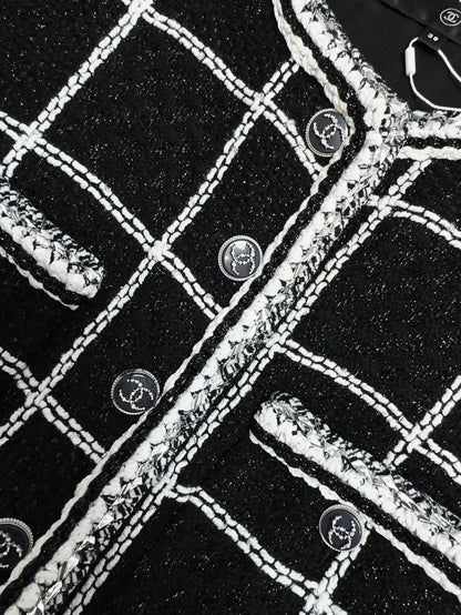 Chanel Black and Silver Checkered Jumpsuit