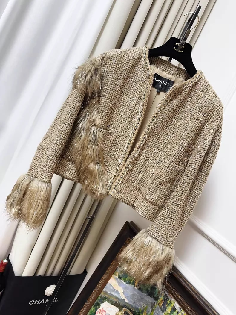 Chanel 21A Gold Fur Coat