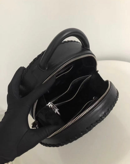 Chrome Heart Black disc round bag