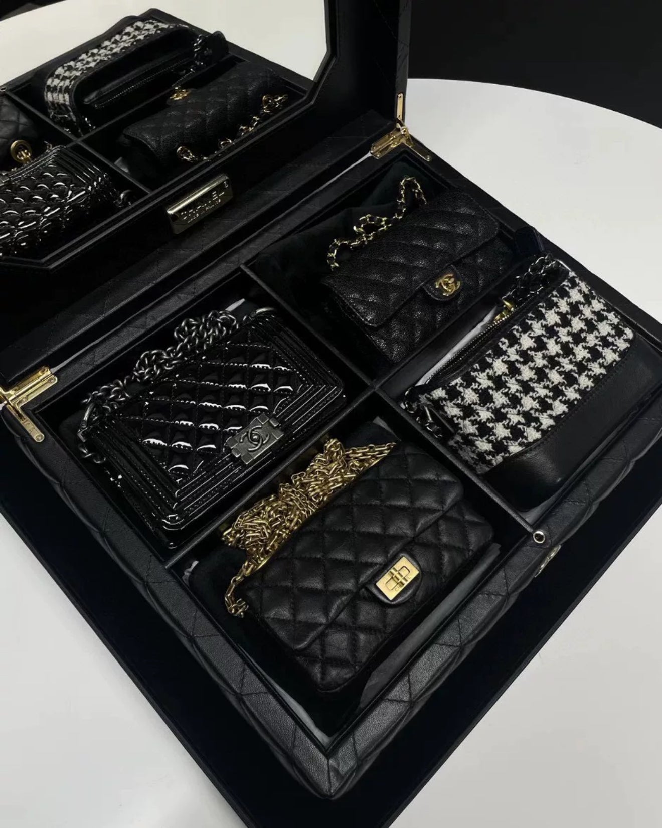 Chanel 2020 limited edition Set Of 4 Black Mini Bags with Quilted