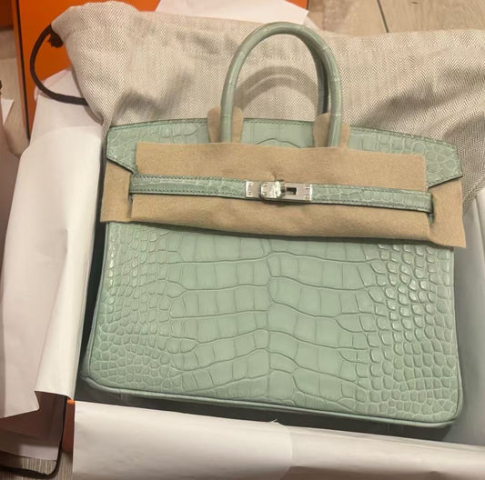 Hermes Birkin 25 Vert d’Eau Matte Alligator Palladium Hardware