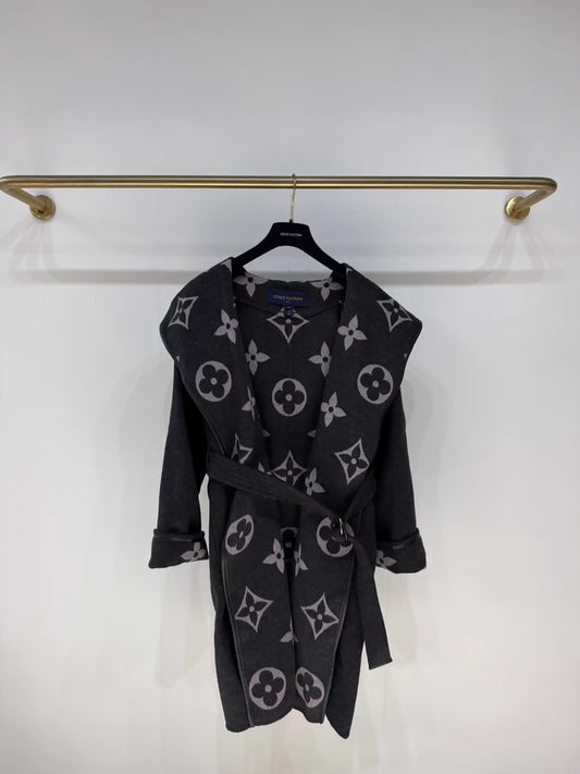Louis Vuitton grey logo print coat
