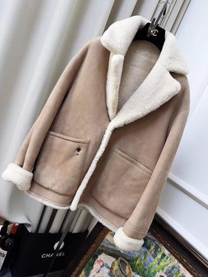 Dior khaki reversible shearling coat
