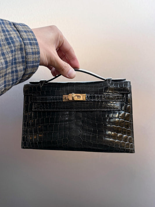 Hermes KELLY POCHETTE
Graphite Shiny Niloticus gold hardware