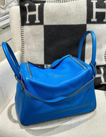 Hermès Bleu Lindy 30 Palladium Hardware