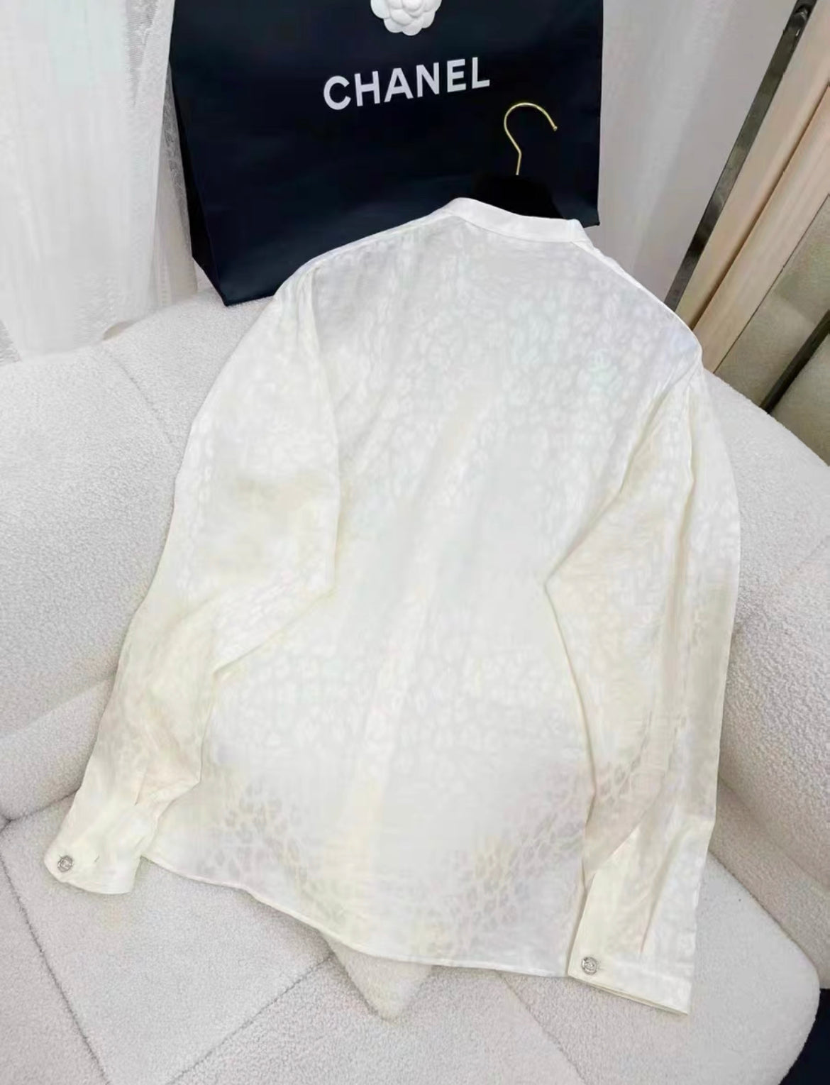 Chanel 23A white Blouse size 38