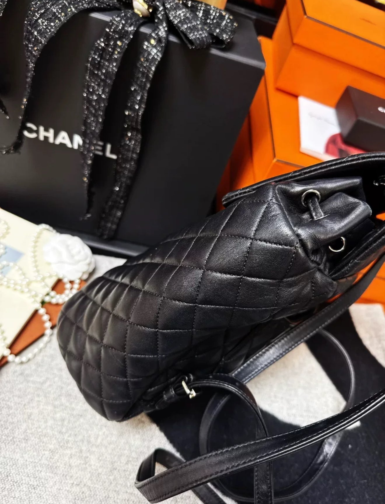 chanel black leather backpack Duma Quilted Lambskin Mini Chanel Duma Backpack Lambskin Leather