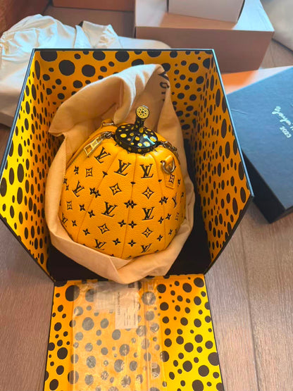 Louis Vuitton x Yayoi Kusama Limited Edition Pumpkin Bag Bright Yellow Monogram Print