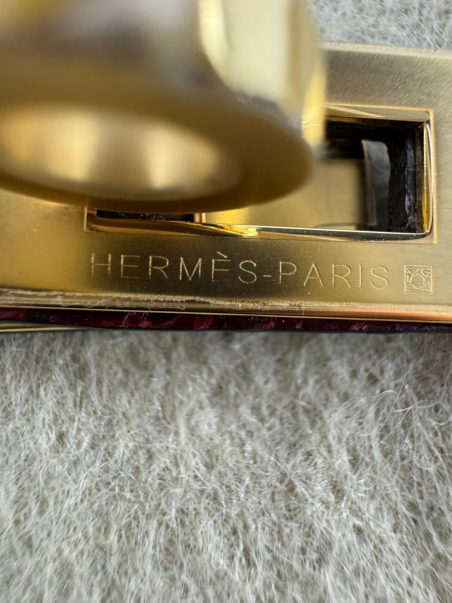 Hermes Birkin 25 Red Bordeaux shiny crocodile leather gold hardware