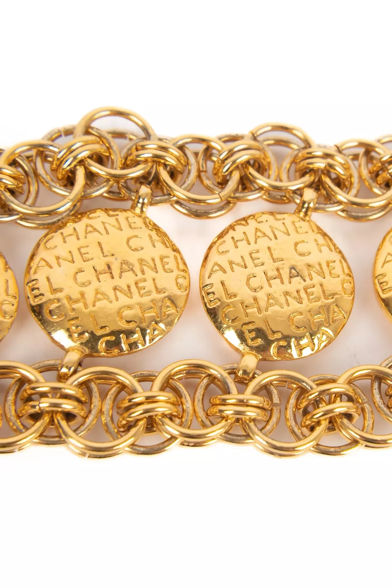 Chanel Vintage 1990’s Gold Chain Belt with Coco Medallions