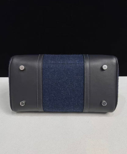 Hermès limited edition Birkin 25 Go Team Bleu Nuit and Caban Swift and Feutre with Palladium Hardware