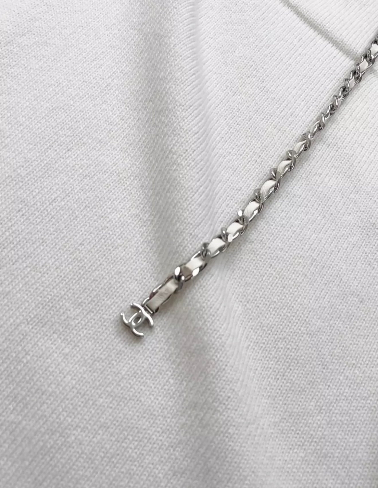 Chanel 23P off-white cashmere sweater