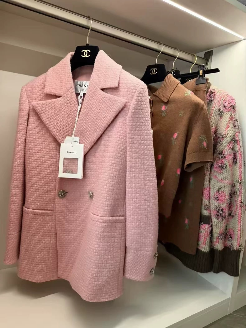 Chanel 22k pink tweed coat