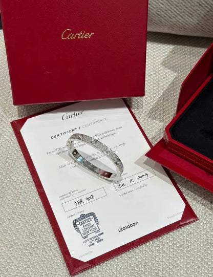 Cartier Love Bracelet Platinum Gold Full Diamond size 16