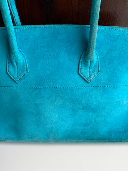 Hermès Birkin Shoulder JPG 42 Blue Turquoise Doblis Suede Leather Palladium Hardware – Ultimate Collector’s Masterpiece