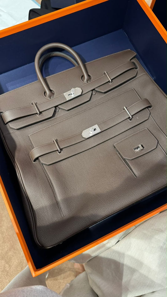Hermès HAC 50 Multipockets Ecorce Togo Leather PalladiumHardware