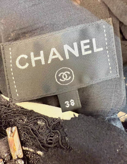 Chanel 16A black lace blouse
