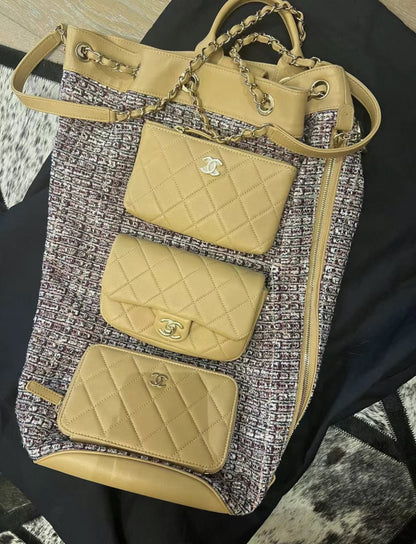 Chanel Spring/Summer 2020 runway collection tweed leather multilayer bag