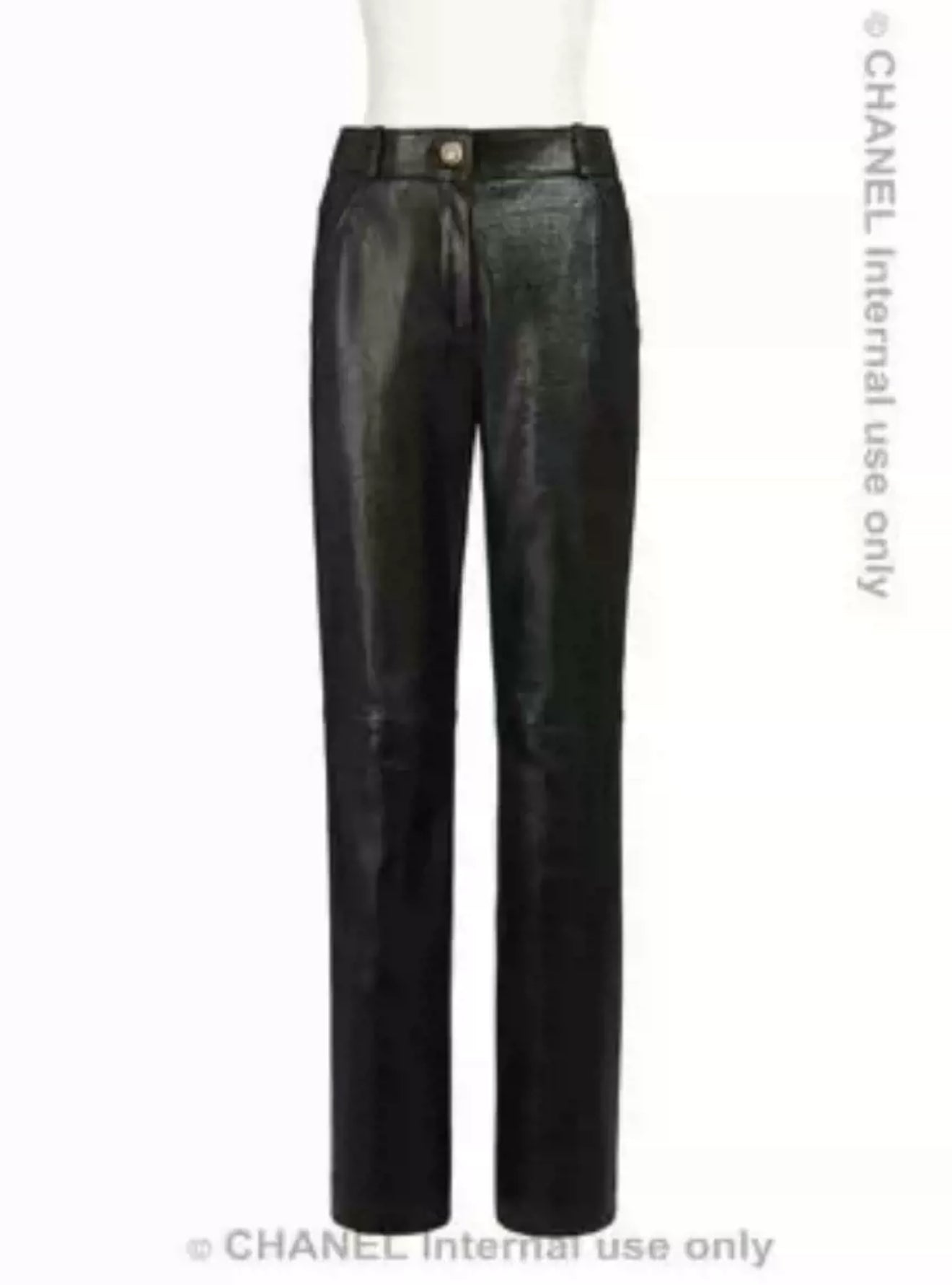 Chanel 19A Black Leather Pants