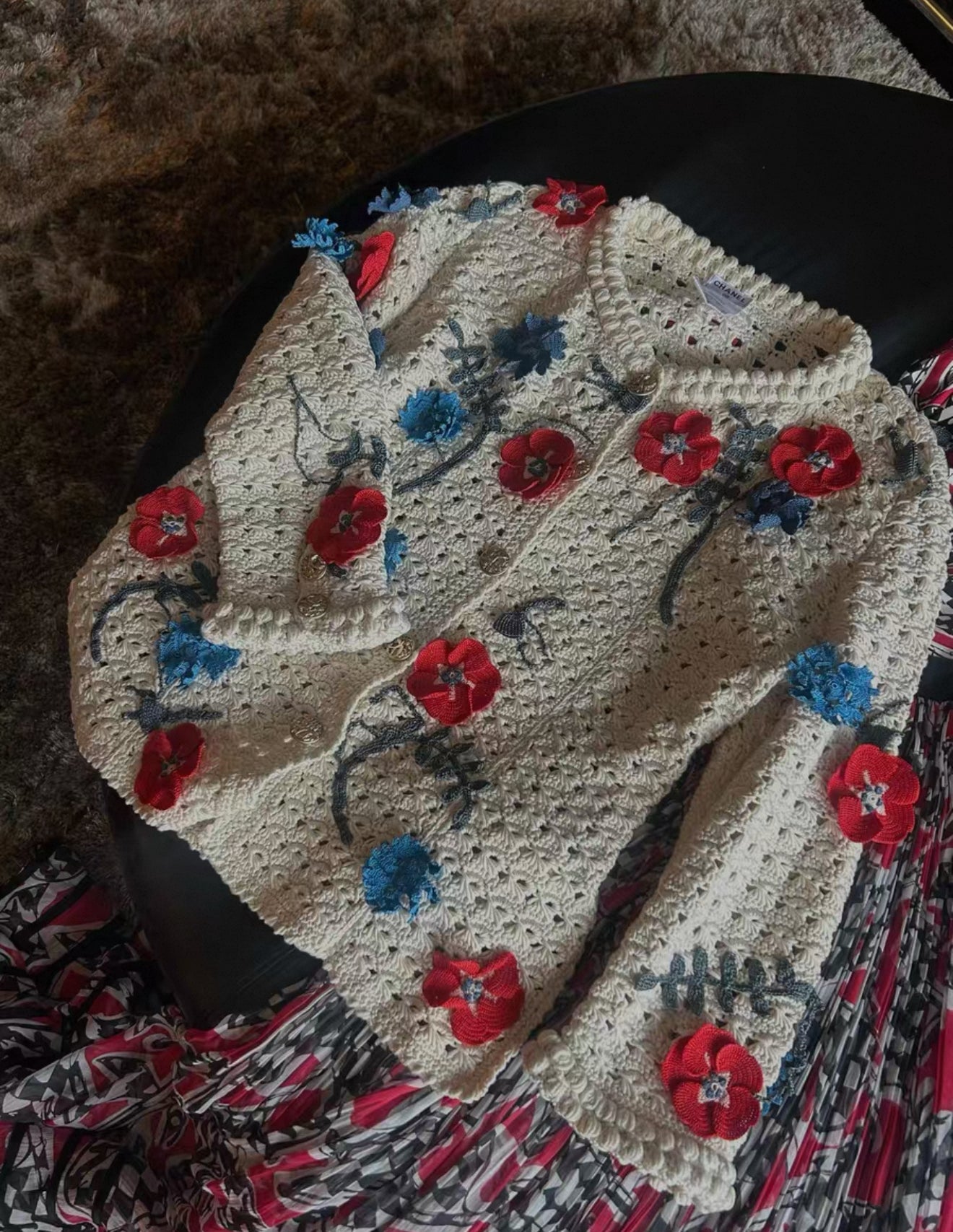 Chanel 2010 Colourful Floral Embroidered Cardigan