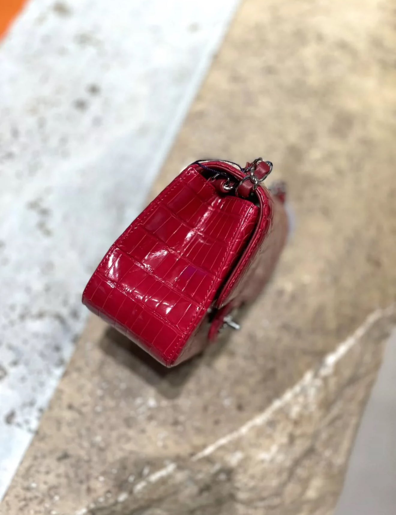 Chanel Red Crocodile mini square bag – Wararni.com