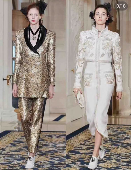 Chanel 17A Gold Sequin Jacket