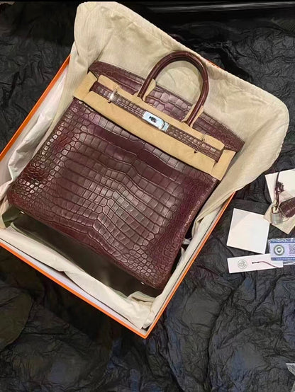 Hermes Birkin HAC 40 Volynka matte crocodile leather palladium hardware (Rare)