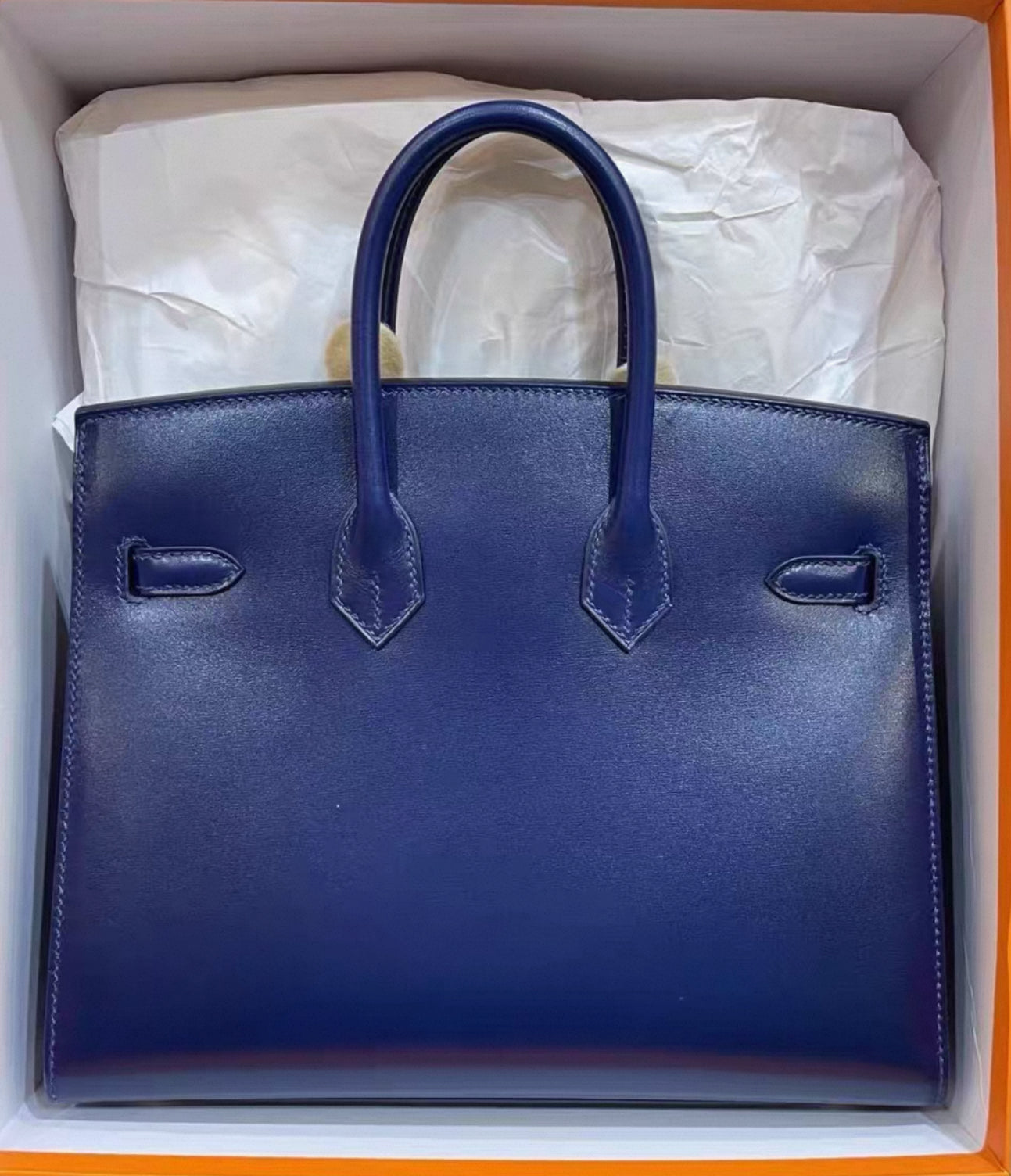 Hermès Birkin 25 Blue Sapphire Box Leather Palladium hardware