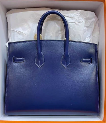 Hermès Birkin 25 Blue Sapphire Box Leather Palladium hardware