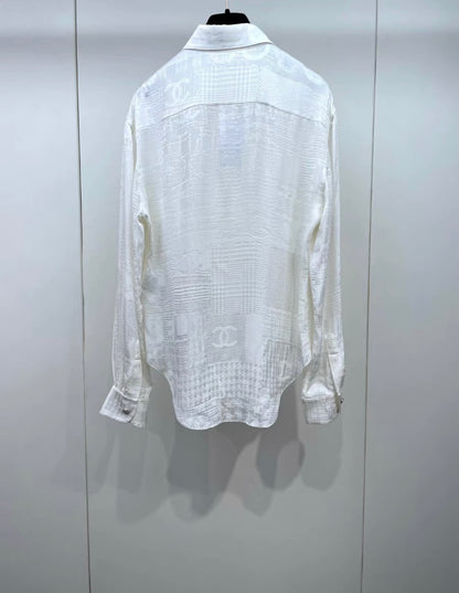 Chanel 22k white silk shirt size 38