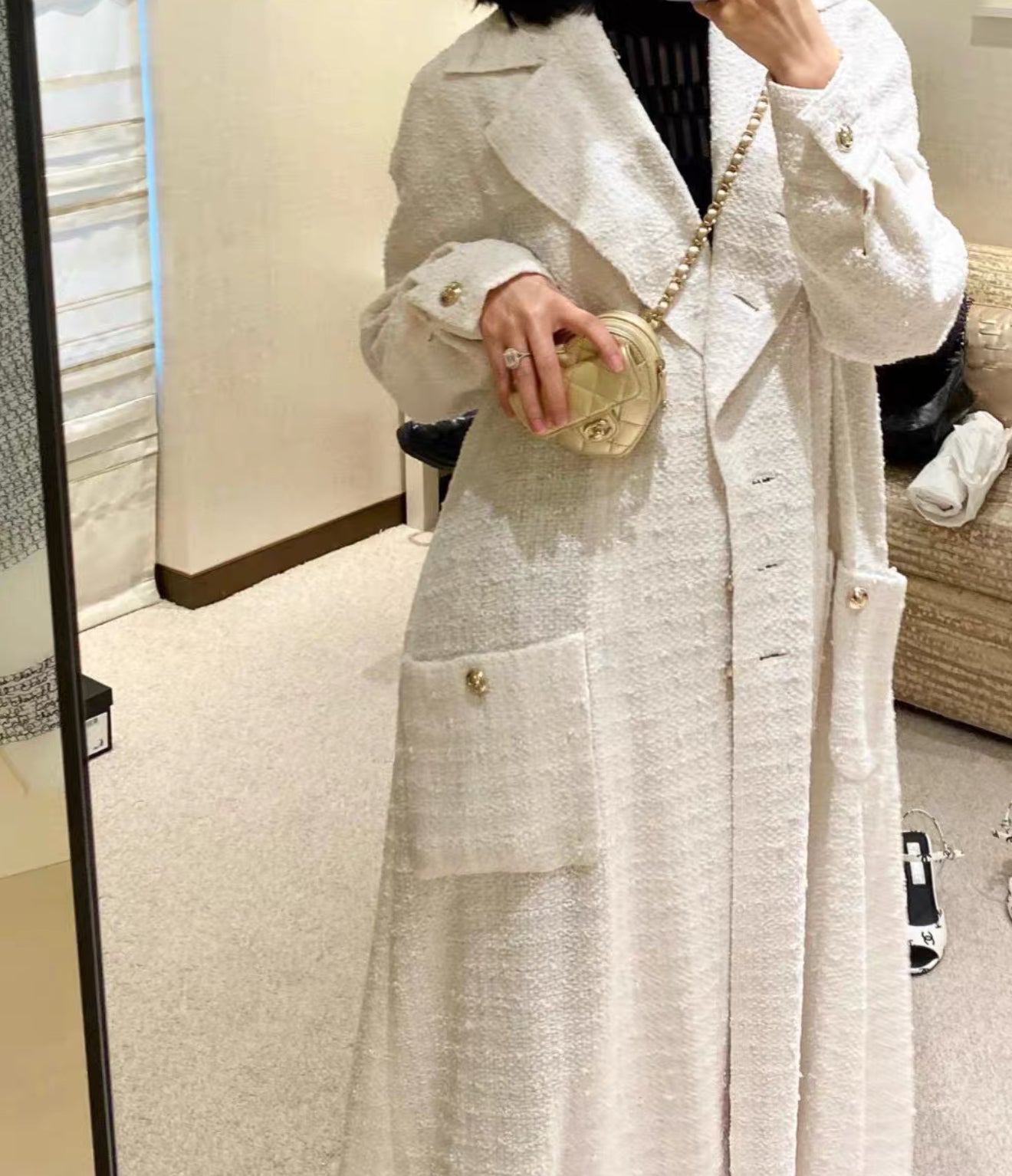 Chanel 20K white Long Coat