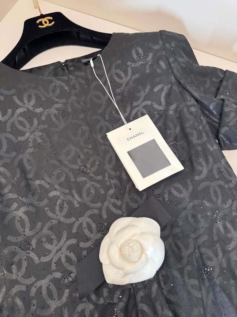 Chanel 23S Black Camellia T-Shirt
