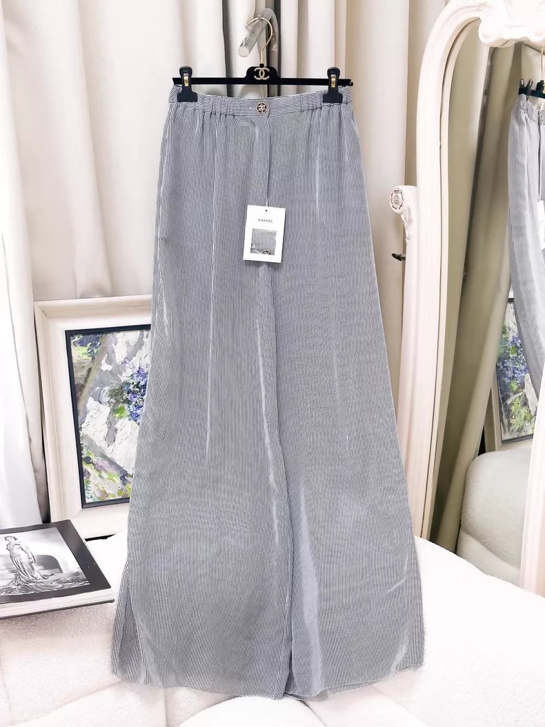 Chanel 22S blue striped pants