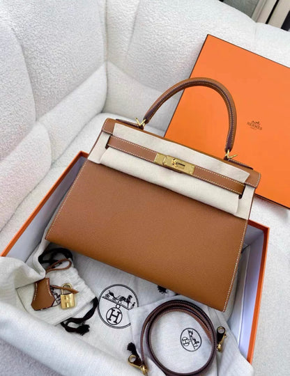 Hermes Kelly 28 Sellier Gold Epsom Gold Hardware