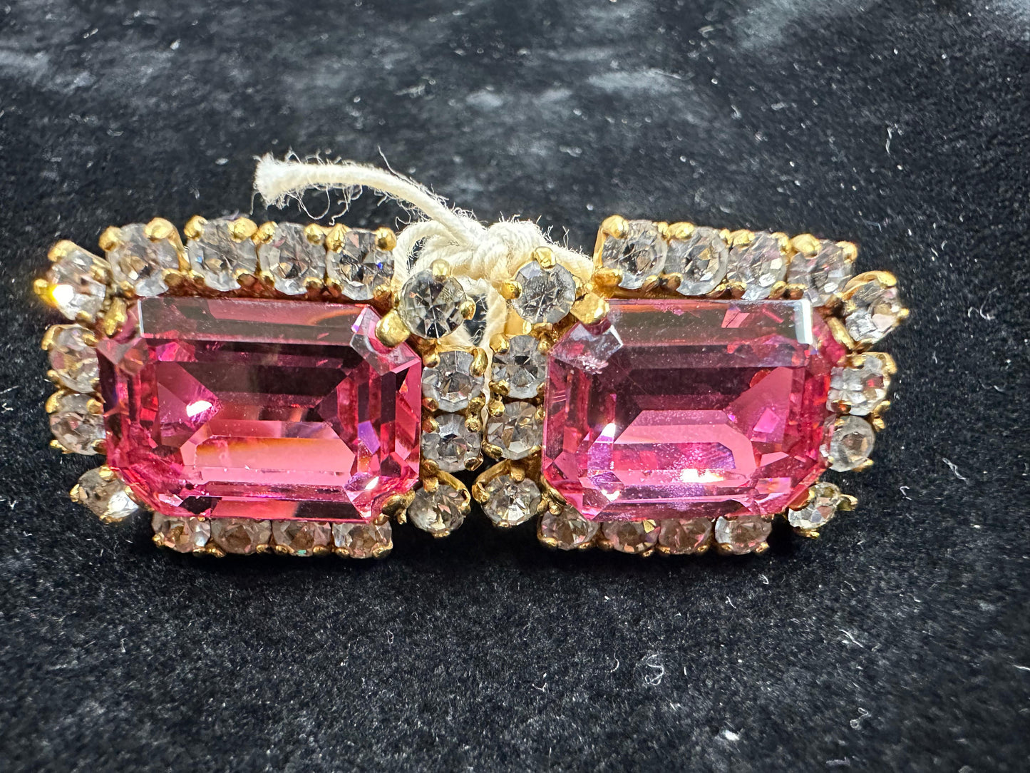 Rare Chanel Vintage 95P Pink Rhinestone Barbie Earrings