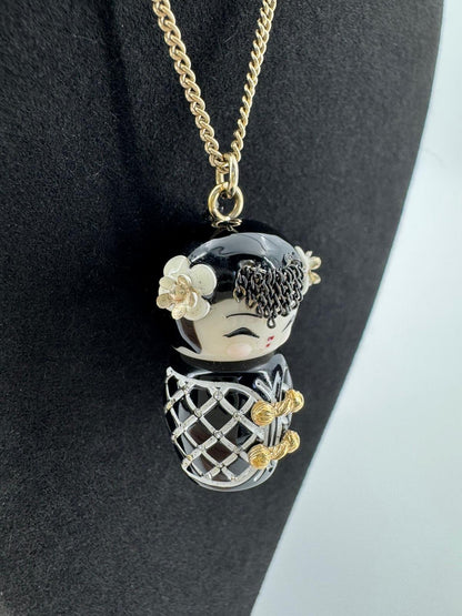 Chanel 10A Double C Acrylic Porcelain shanghai Doll Necklace