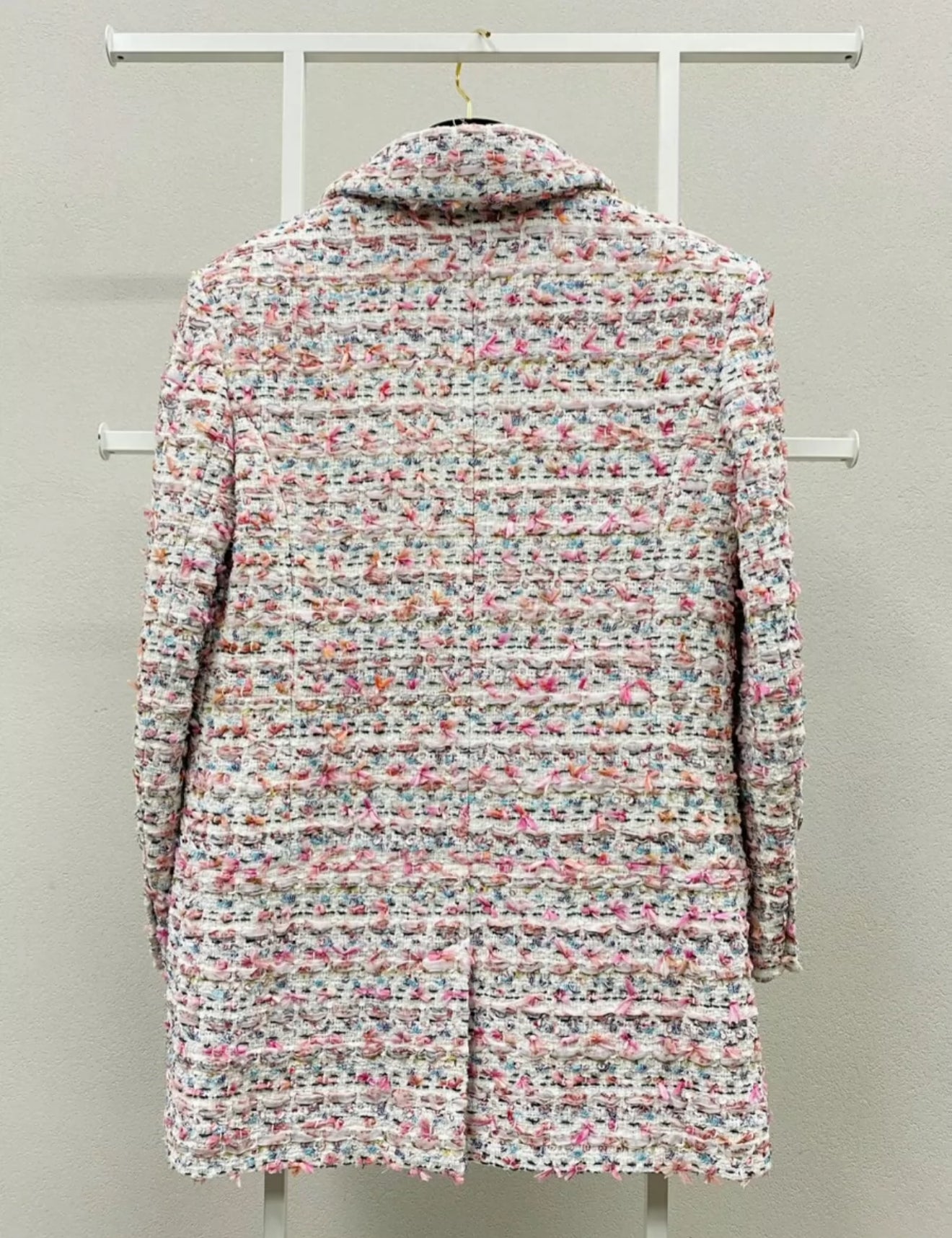 Chanel 23C Ecru/Multicolor Tweed Jacket