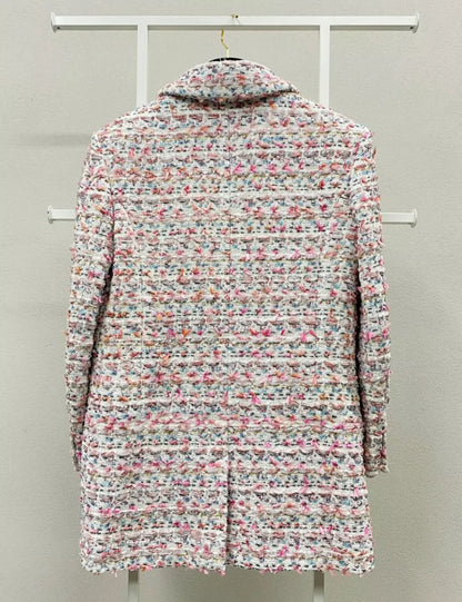 Chanel 23C Ecru/Multicolor Tweed Jacket