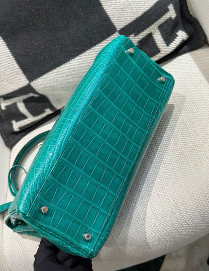 Hermès Malachite Matte Alligator Kelly Retourne 32 Palladium Hardware