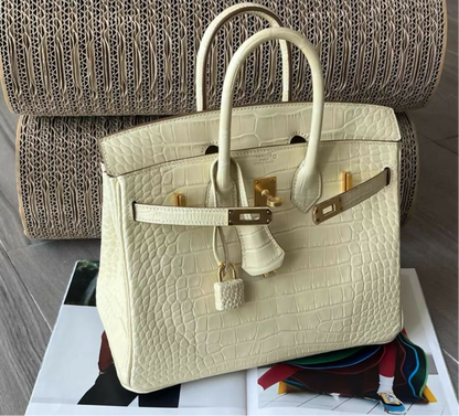 Hermès Birkin 25 Vanille Matte Alligator Gold Hardware