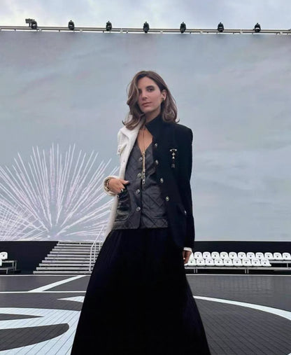 Chanel 22S Black Leather Vest F42