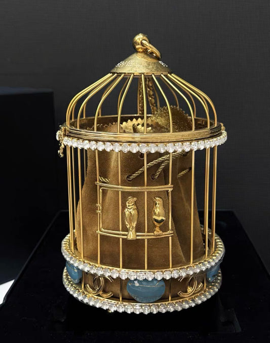 Chanel 20A Minaudière Love Bird Cage Aged Gold Hardware