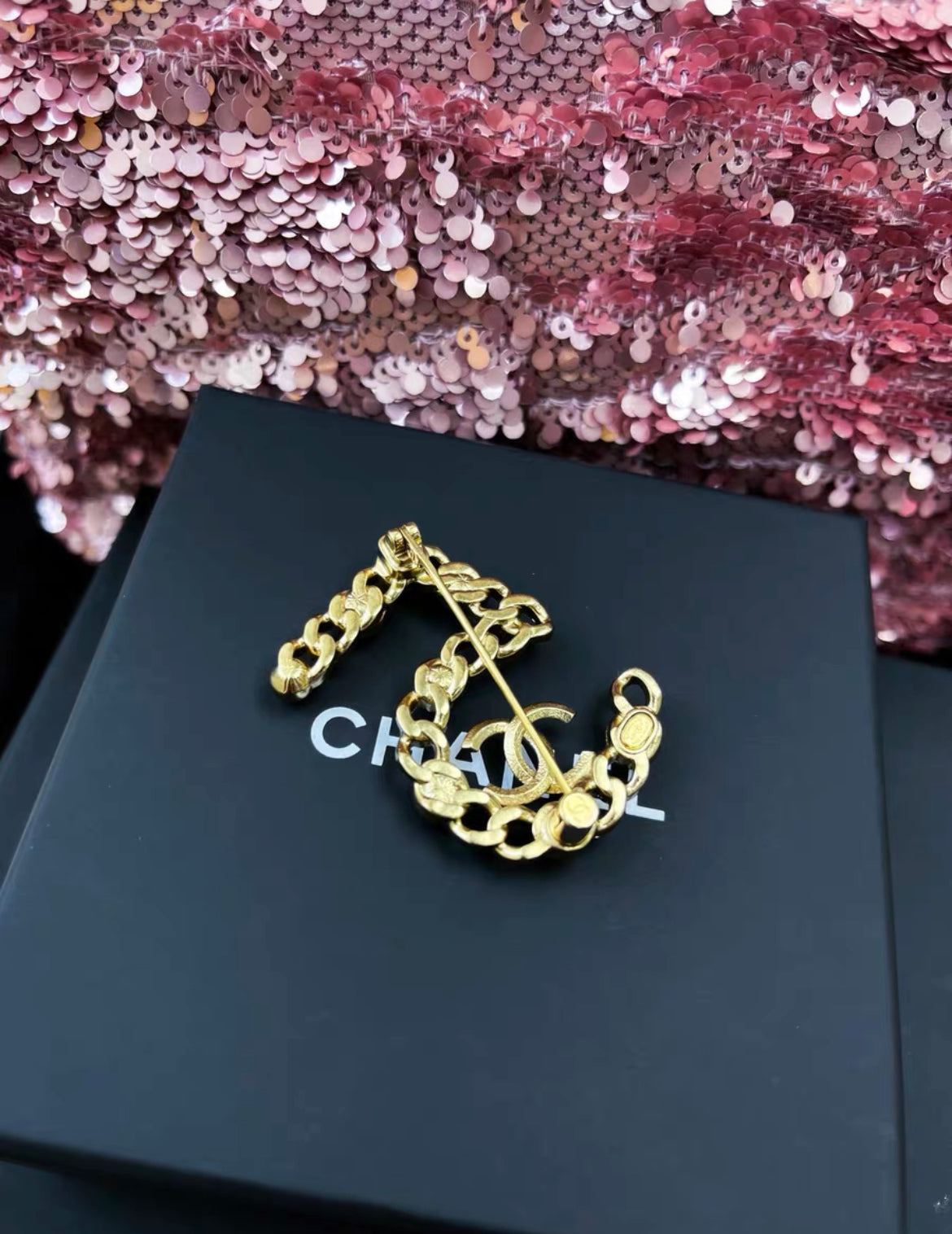 Chanel Autumn 2021 Number 5 Brooch With Faux Pearl and Colored Strass