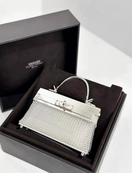 Hermès Kelly Sac Bijou Chaine in Sterling Silver