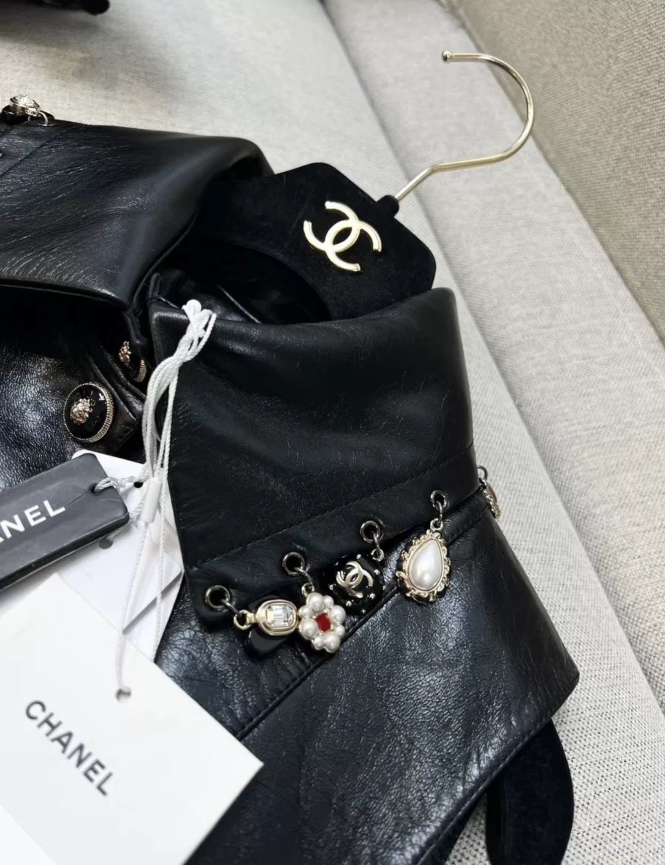Chanel 24A black leather vest